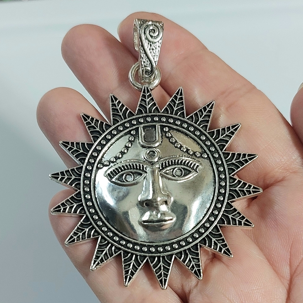 Sun Face Necklace Pendant - Womens Jewelry